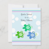Baby shower van kleine schildpadden kaart (Voorkant)