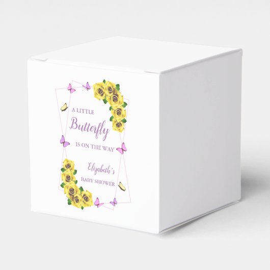 Baby shower van kleine vlinder bedankdoosjes (Voorkant Zijde)