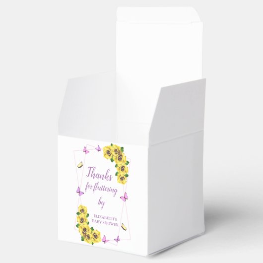 Baby shower van kleine vlinder bedankdoosjes (Geopend)