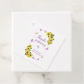 Baby shower van kleine vlinder bedankjes labels (In situ)