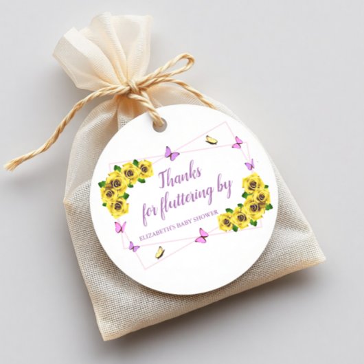 Baby shower van kleine vlinder bedankjes labels