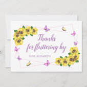 Baby shower van kleine vlinder bedankkaart (Voorkant)