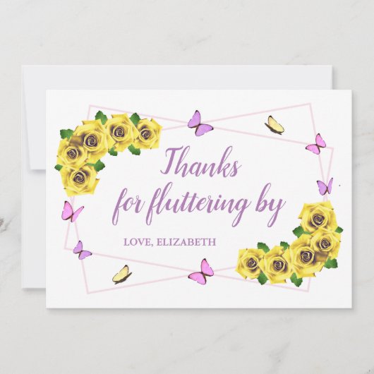 Baby shower van kleine vlinder bedankkaart (Voorkant)