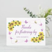 Baby shower van kleine vlinder bedankkaart (Staand voorkant)