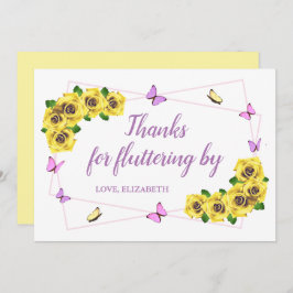 Baby shower van kleine vlinder bedankkaart