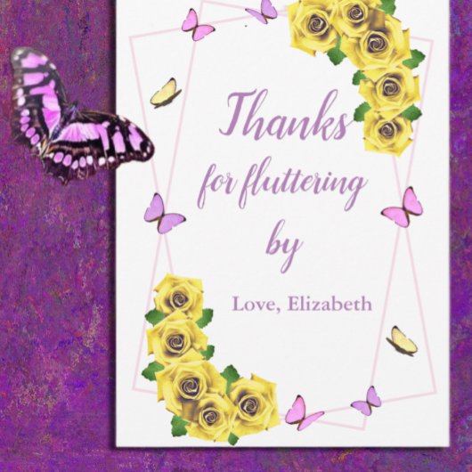 Baby shower van kleine vlinder bedankkaart