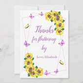 Baby shower van kleine vlinder bedankkaart (Voorkant)