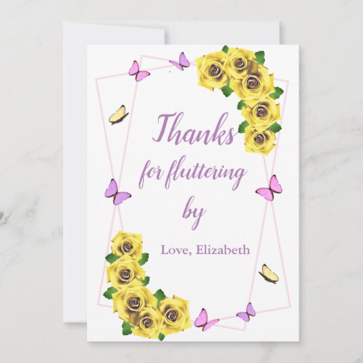 Baby shower van kleine vlinder bedankkaart (Voorkant)