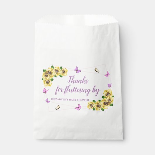 Baby shower van kleine vlinder bedankzakje (Voorkant)