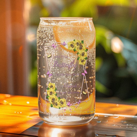 Baby shower van kleine vlinder blikvorm glas