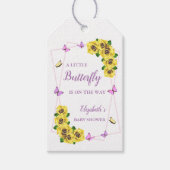 Baby shower van kleine vlinder cadeaulabel (Voorkant)