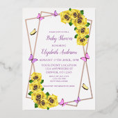 Baby shower van kleine vlinder folie uitnodiging (Voorkant)