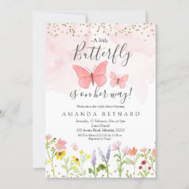 Baby shower van kleine vlinder kaart