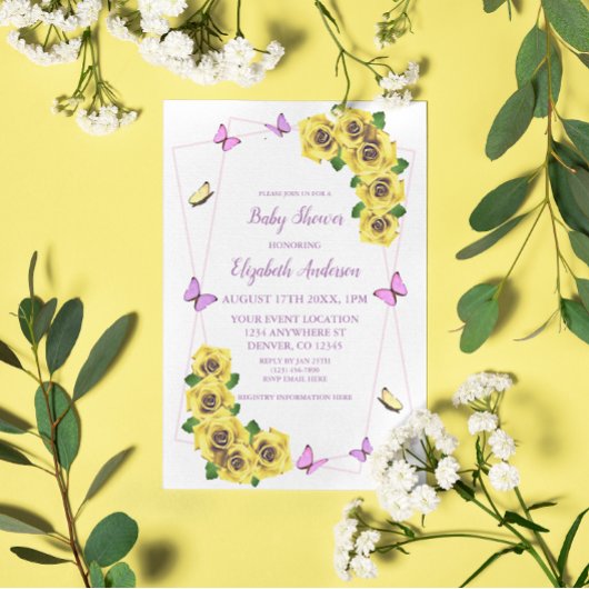 Baby shower van kleine vlinder kaart