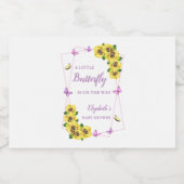 Baby shower van kleine vlinder likeurfles etiket (Enkel label)