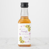 Baby shower van kleine vlinder likeurfles etiket (Voorkant)