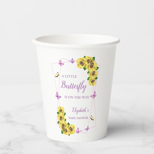 Baby shower van kleine vlinder papieren bekers (Voorkant)