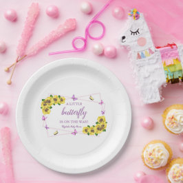 Baby shower van kleine vlinder papieren bordje