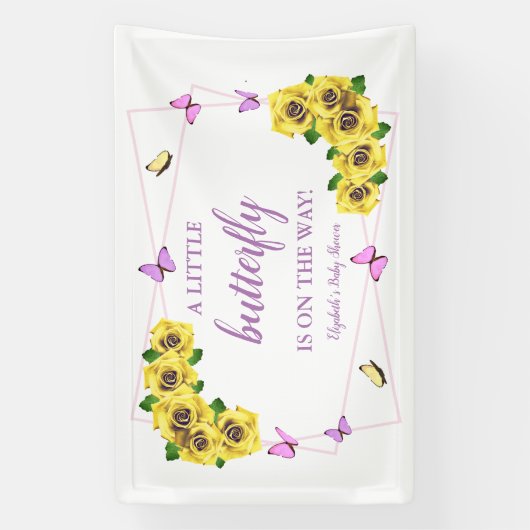 Baby shower van kleine vlinder spandoek (Verticaal)