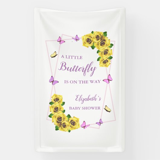 Baby shower van kleine vlinder spandoek (Verticaal)