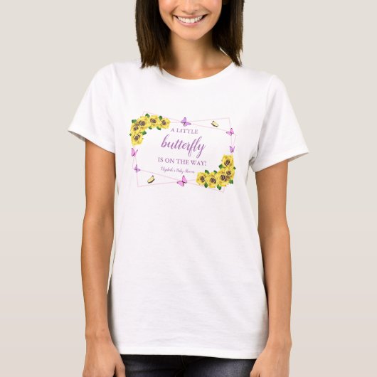 Baby shower van kleine vlinder t-shirt (Voorkant)
