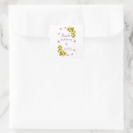 Baby shower van kleine vlinder vierkante sticker