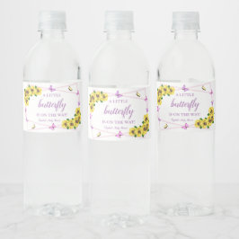 Baby shower van kleine vlinder waterfles etiket
