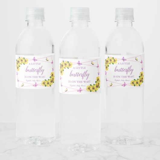 Baby shower van kleine vlinder waterfles etiket (Flessen)