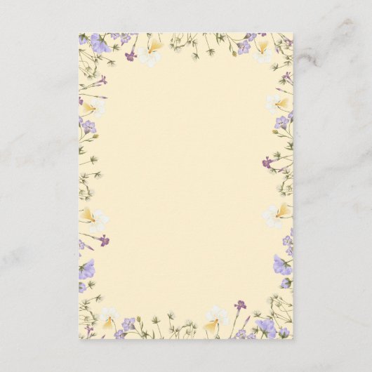 Baby shower van kleine wilderrijstveltjes informatiekaartje (Achterkant)