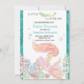 Baby shower van kleine zeemeermin Waterverf Glitte Kaart (Voorkant)