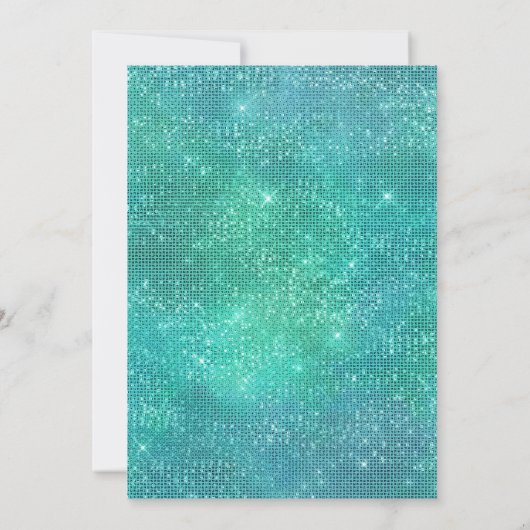 Baby shower van kleine zeemeermin Waterverf Glitte Kaart (Achterkant)