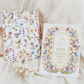 Baby shower van kleurrijk voorjaar van wilde bloem kaart