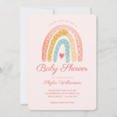 Baby shower van kleurrijke regenboog en kunsten kaart (Voorkant)