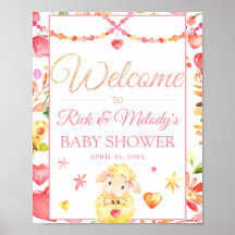 Baby shower van kleurrijke schapen / Lamb Girl Wel