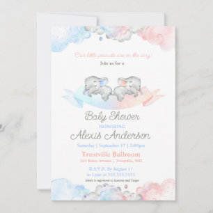 Baby shower van knuppels en kinderschoenen kaart
