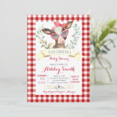 baby shower van koe - boerderij - uitnodiging voor (Staand voorkant)