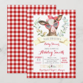 baby shower van koe - boerderij - uitnodiging voor (Voorkant / Achterkant)