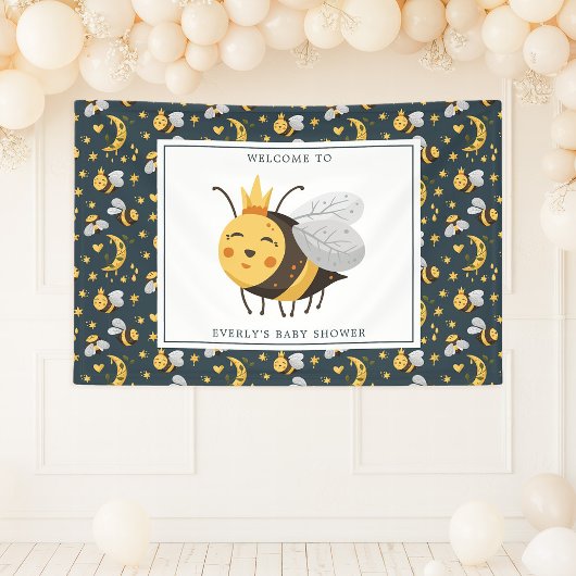 Baby shower van koninginnenhoningbijen spandoek