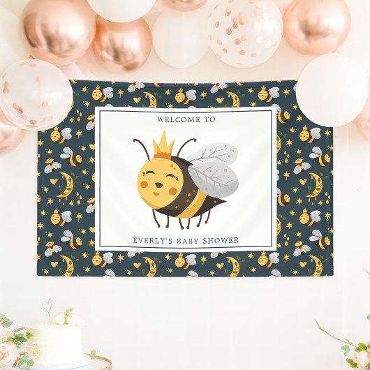 Baby shower van koninginnenhoningbijen spandoek