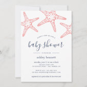 Baby shower van koraalstaarten kaart (Voorkant)