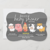 Baby shower van landbouwhuisdieren kaart (Voorkant)