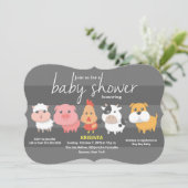 Baby shower van landbouwhuisdieren kaart (Staand voorkant)