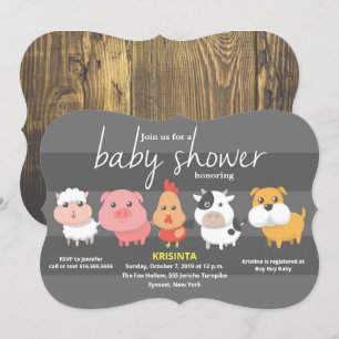 Baby shower van landbouwhuisdieren kaart