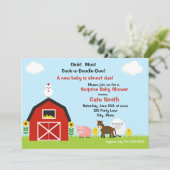 Baby shower van landbouwhuisdieren kaart (Staand voorkant)