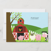 Baby shower van landbouwhuisdieren kaart (Achterkant)