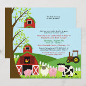 Baby shower van landbouwhuisdieren kaart (Voorkant / Achterkant)