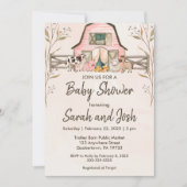 Baby shower van landbouwhuisdieren kaart (Voorkant)