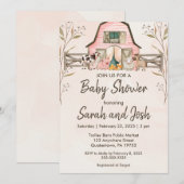 Baby shower van landbouwhuisdieren kaart (Voorkant / Achterkant)