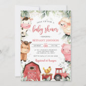 Baby shower van landbouwhuisdieren kaart (Voorkant)