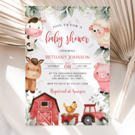 Baby shower van landbouwhuisdieren kaart